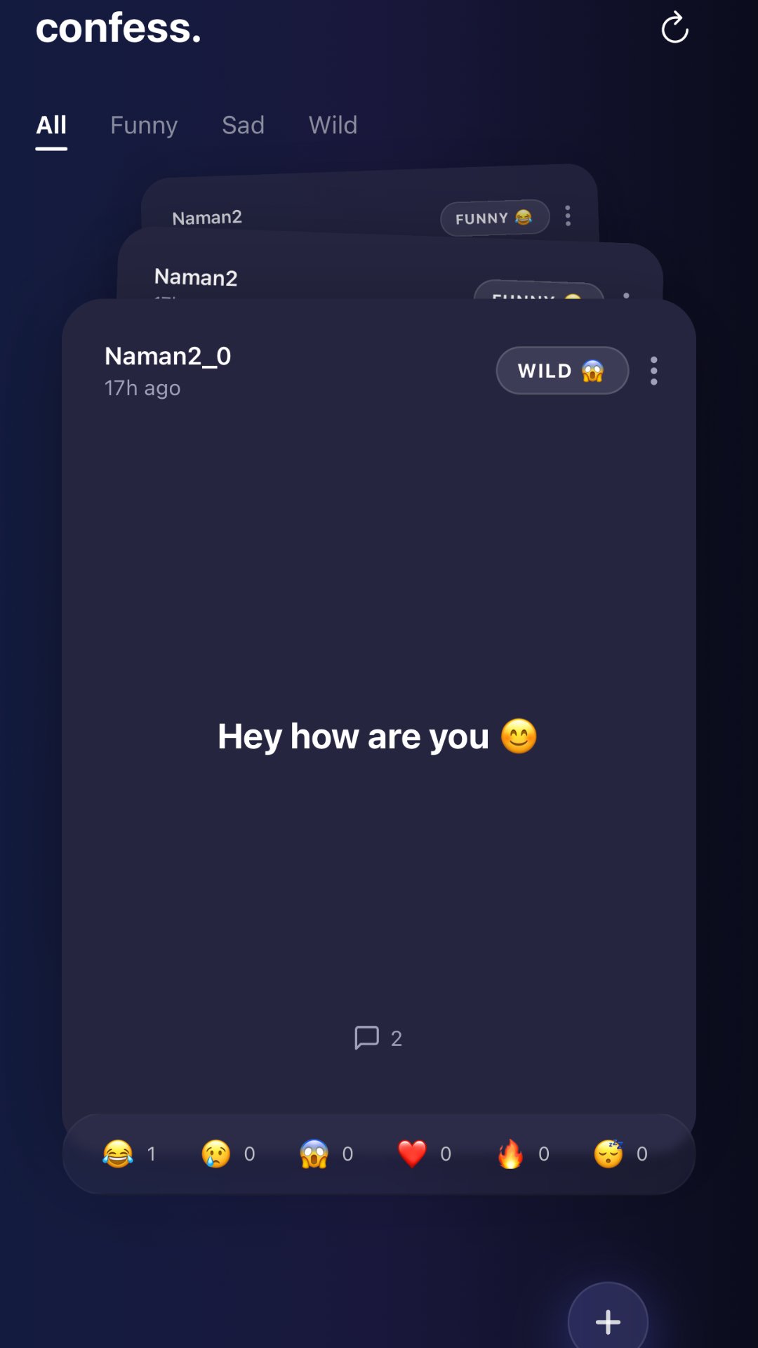 Confess. anonymous feed